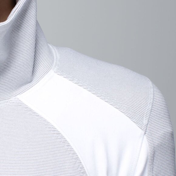 Lululemon | Nice Asana Jacket in Wee Stripe White Heathered Medium Grey / White - Picture 7 of 16